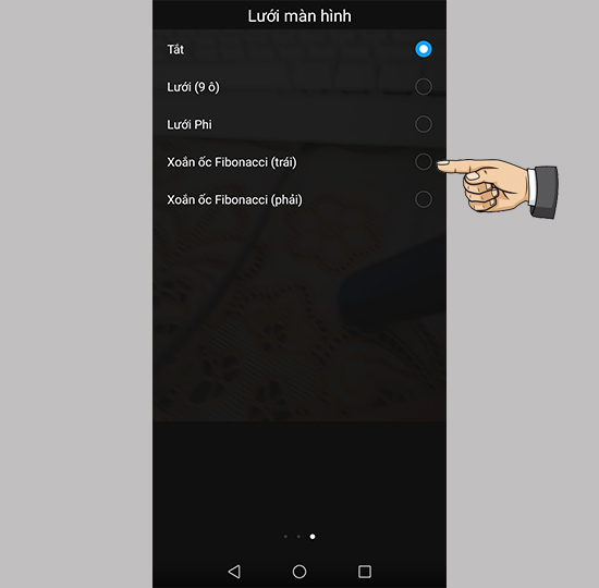Chọn chế độ lưới